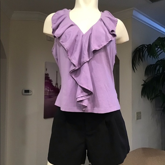 Lillie Rubin Tops - Purple Ruffle Top